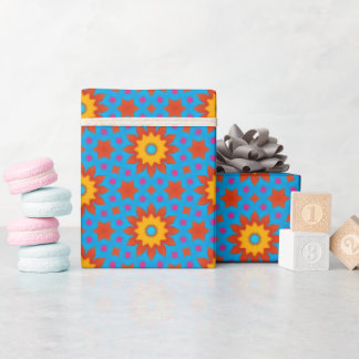 Papper med fantasifulla geometriska mönster  presentpapper