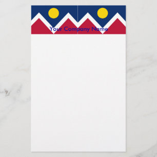 Papper med Flagga av Denver, Colorado
