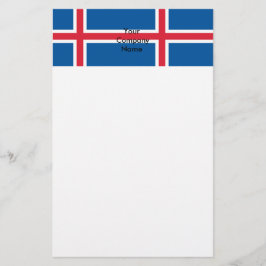 Papper med Flagga av Island
