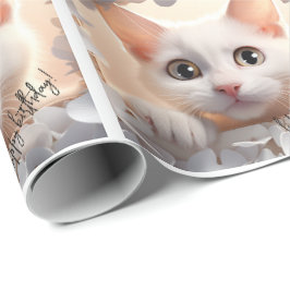 Papper med hög kvalitet på kattradbrytning presentpapper