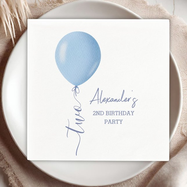 Papper med minimalistisk Blue Balloon Boy 2:a föde Pappersservett (Skapare uppladdad)