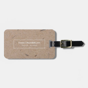 Papper med minimalistisk Modern Rustic Kraft Bagagebricka