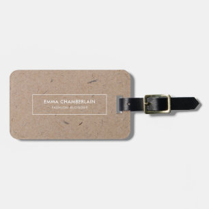 Papper med minimalistisk Modern Rustic Kraft Bagagebricka