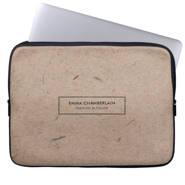 Papper med minimalistisk Modern Rustic Kraft Laptop Fodral (Framsidan)