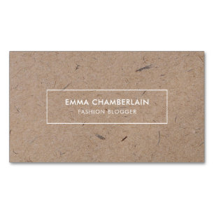 Papper med minimalistisk Modern Rustic Kraft Magnetiska Visitkort