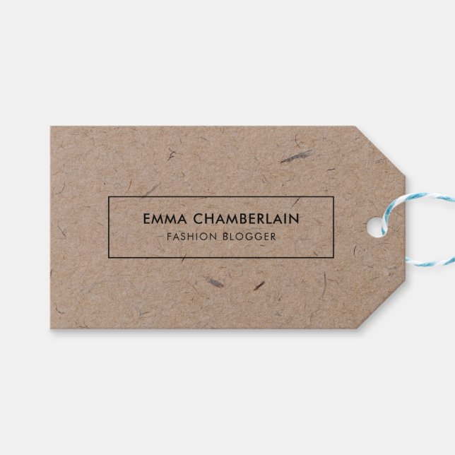 Papper med minimalistisk Modern Rustic Kraft Presentetikett (Framsidan (Horisontell))