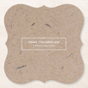Papper med minimalistisk Modern Rustic Kraft Underlägg Papper
