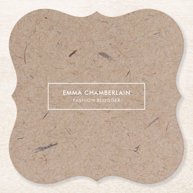 Papper med minimalistisk Modern Rustic Kraft Underlägg Papper (Framsida)
