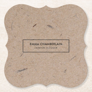 Papper med minimalistisk Modern Rustic Kraft Underlägg Papper