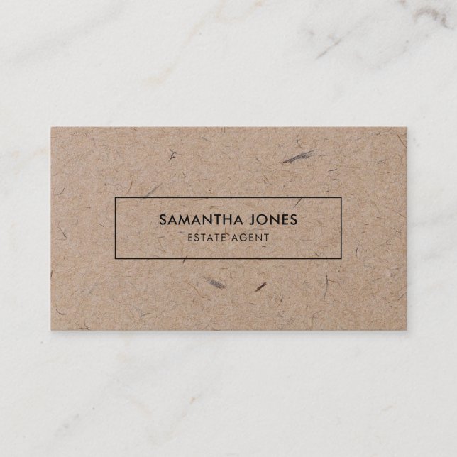 Papper med minimalistisk Modern Rustic Kraft Visitkort (Framsida)