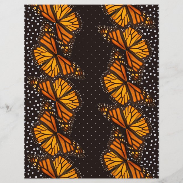 Papper med monarch Butterfly Doted Swiss Arts & Cr (Framsida)