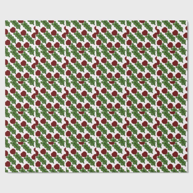 Papper med Radiant Heart Flower Botanisk inramning Presentpapper (Platt)