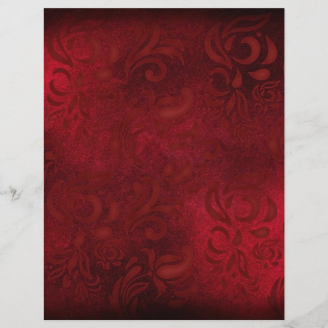 Papper med Red Blommigt Patternated Scrapbook (Framsida)