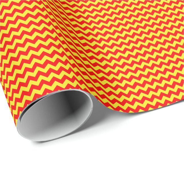 Papper med rödbrun och Gult Presentpapper (Rullad Hörn)