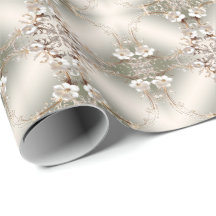 Papper med utsmyckad vit blomsterkant