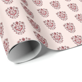 Papper med utsmyckat blomstertryck presentpapper