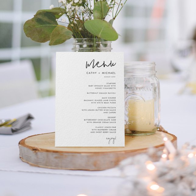 Papper meny för klassiskt minimalistiskt skript, s (Skapare uppladdad)