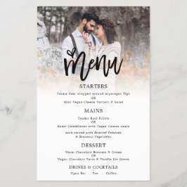 PAPPER | Menyn Photo Artsy Script Bröllop Flygblad