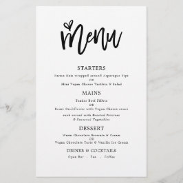 PAPPER | Menyn Trendig Artsy Script Text Only Bröl Flygblad