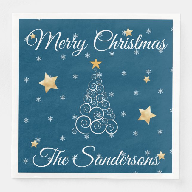 Papper middag för träd (nautisk julafton) pappersservett (Framsida)