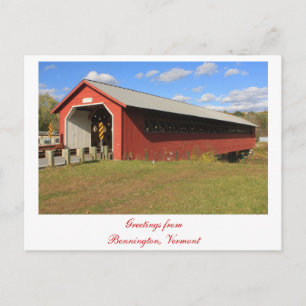 Papper Mill Covered Bridge Bennington VT Vykort