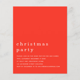 PAPPER | Minimal röd vit jul Party Inbjudan Flygblad