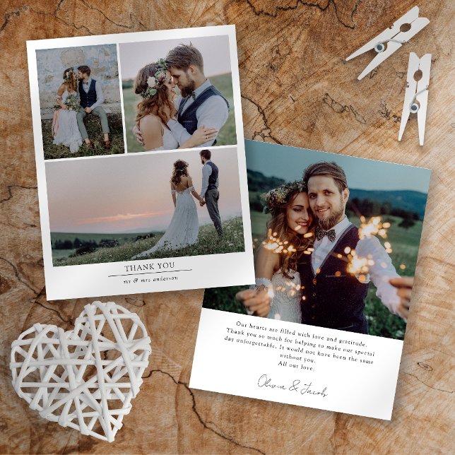 Papper minimalistisk 4-foto-Bröllop-Tack Flygblad (Skapare uppladdad)