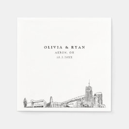 Papper minimalistisk  för Akron Bröllop Pappersservett