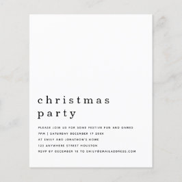 PAPPER | Minsta svarta vita jul Party Inbjudan Flygblad