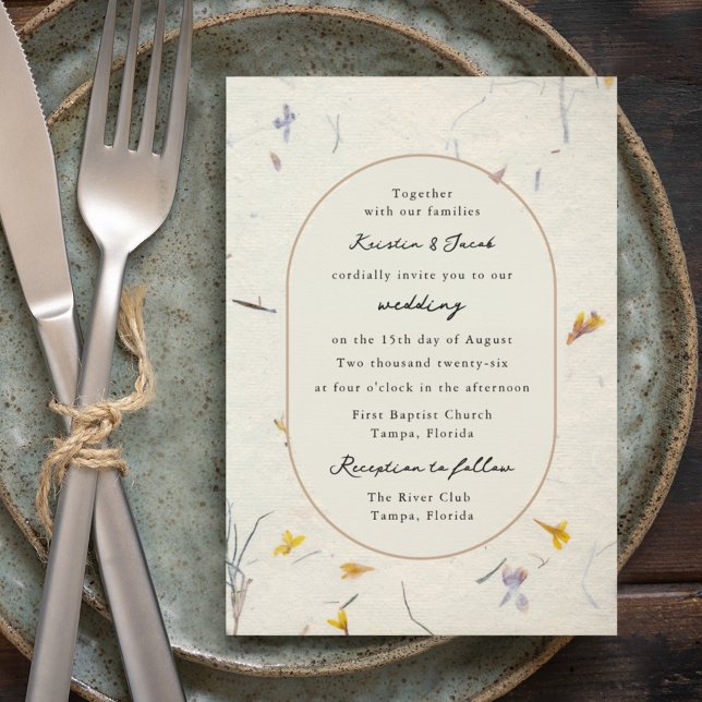 Papper modern digital Bröllop i den botaniska Blom Inbjudningar (Skapare uppladdad)