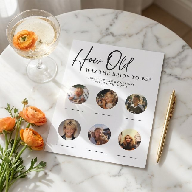 PAPPER Möhippa Party spel hur gammalt det var Reklamblad (Skapare uppladdad)