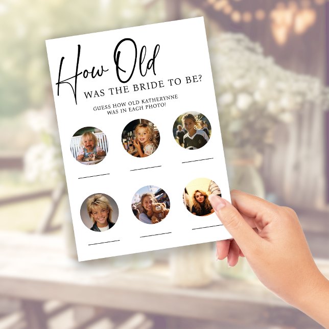 PAPPER Möhippa Party spel hur gammalt det var Reklamblad (Bridal Shower Party Game How Old Was the Bride Flyers)