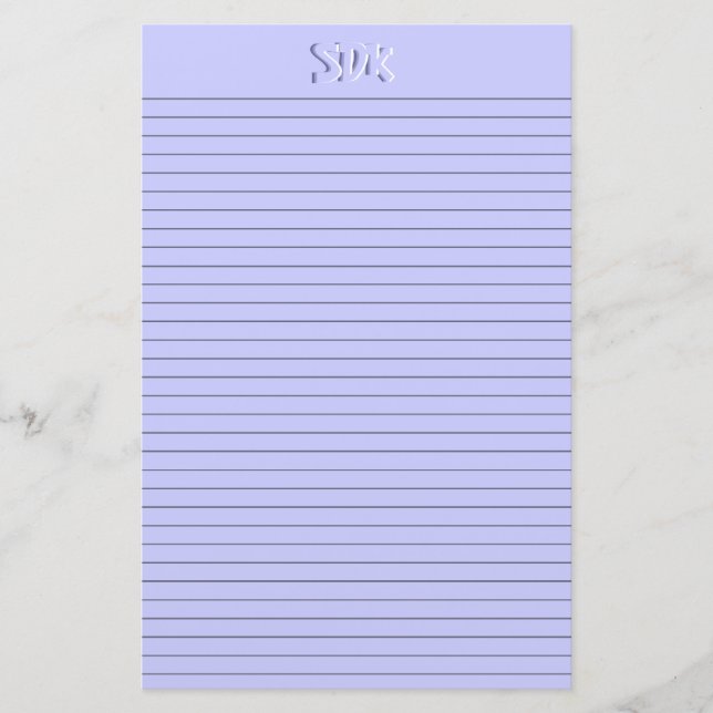 Papper monogram (tillval) för Blue Stationery linj (Framsida)