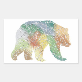 Papper Mosaic Grizzly Bear Sticker Rektangulärt Klistermärke