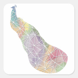 Papper Mosaic Peacock Sticker Fyrkantigt Klistermärke