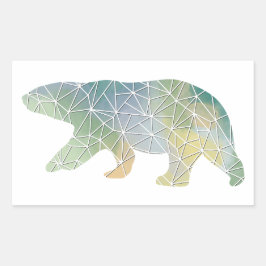 Papper Mosaic Polar Bear Sticker Rektangulärt Klistermärke