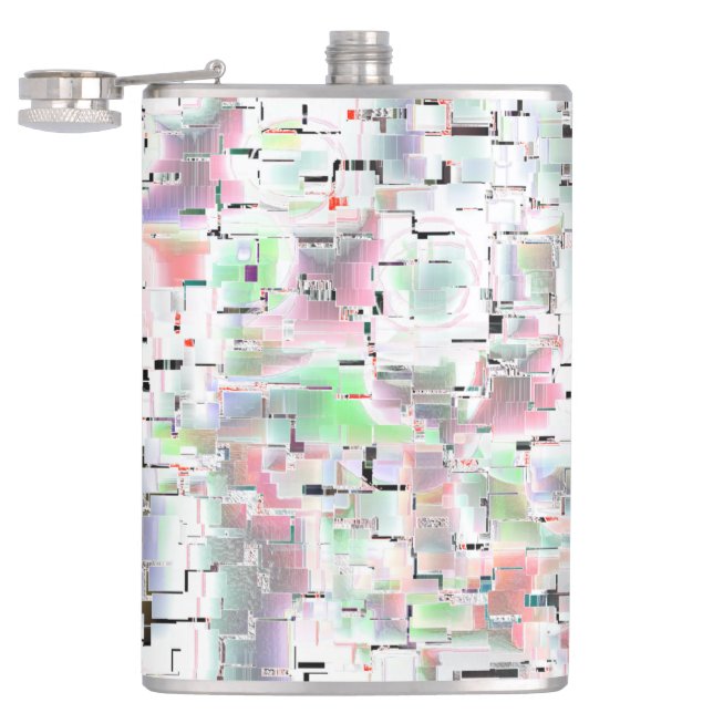 Papper mosaik i ogenomskinligt färg och smådricks fickplunta (Öppnad)