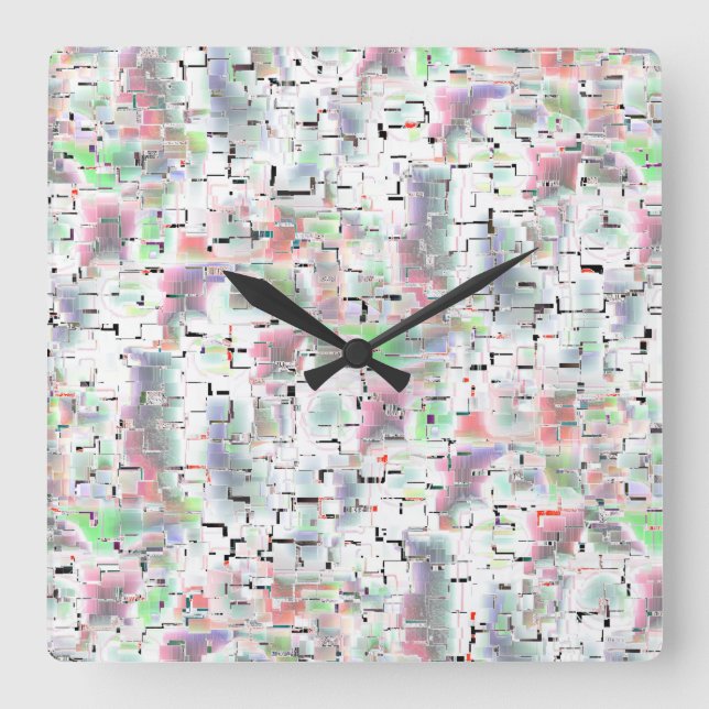 Papper mosaik i ogenomskinligt färg och smådricks fyrkantig klocka (Framsida)