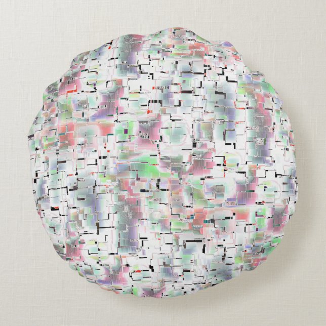 Papper mosaik i ogenomskinligt färg och smådricks rund kudde (Baksidan)