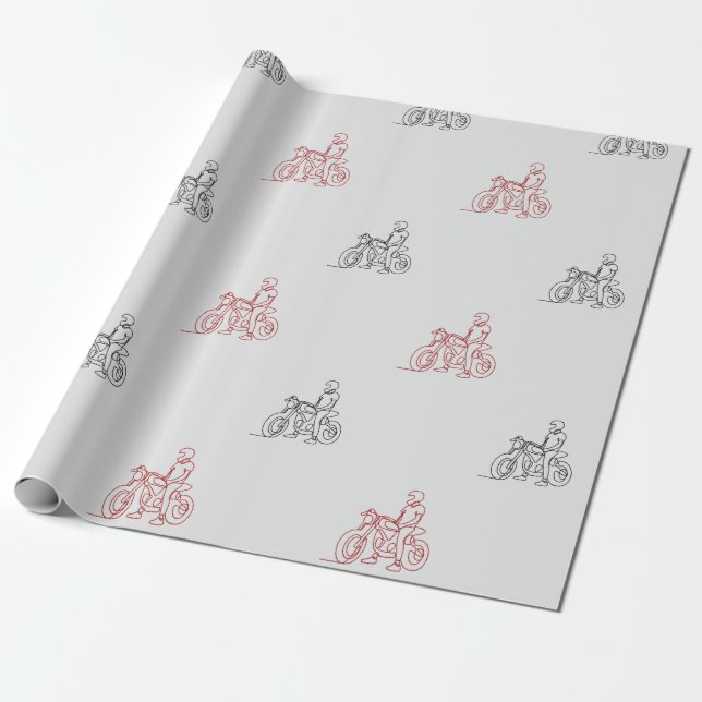 papper motorcykelförpackning presentpapper (Utrullad)