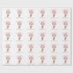 Papper Nalle Ballon Baby Wrapping för gift-Ge Presentpapper