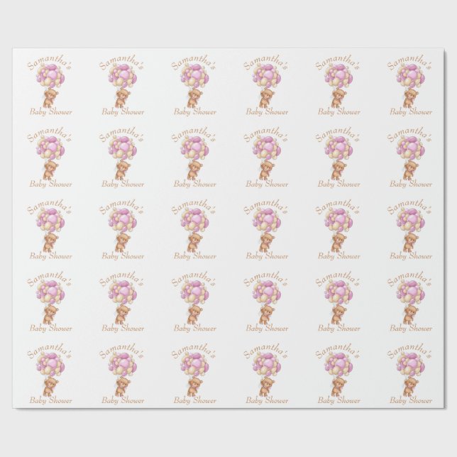 Papper Nalle Ballon Baby Wrapping för gift-Ge  Presentpapper (Seam)
