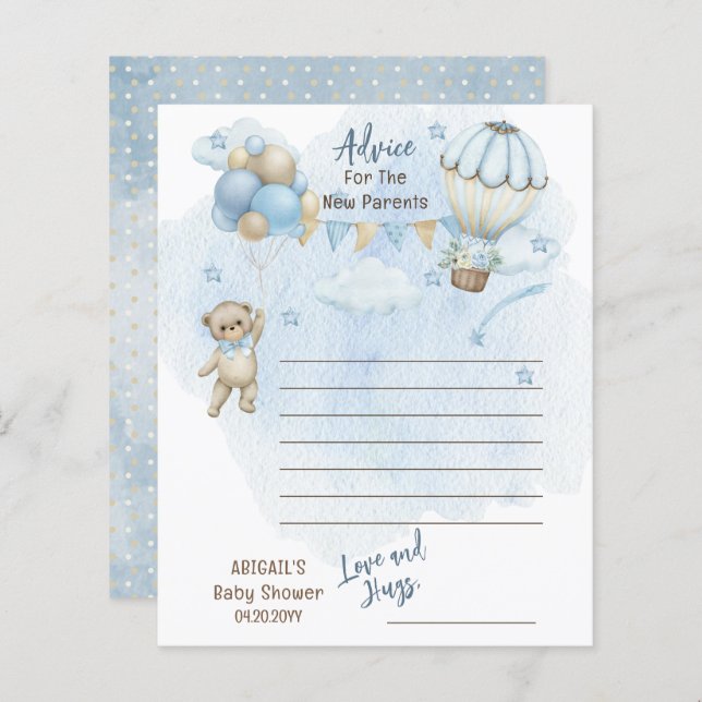 Papper Nalle Barly Wait Baby Shower Adapter (Fram/baksida)