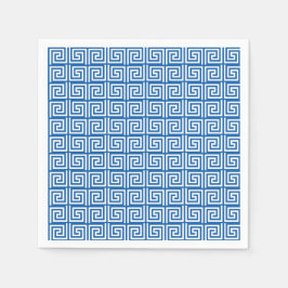 Papper napkin för Blått och vitt grekiskt nyckel Pappersservett