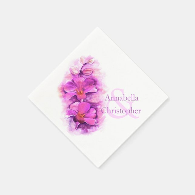 papper napkin för bröllop-strålande orchid-vattenf pappersservett (Hörn)