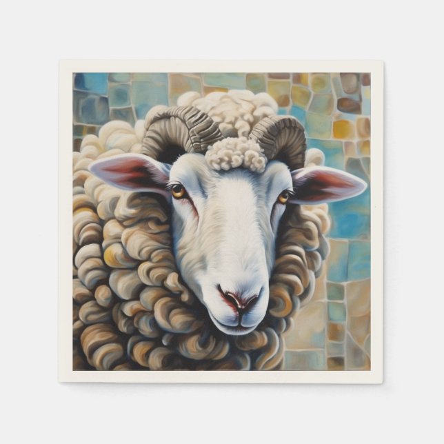 Papper napkin för gräddfår pappersservett (Framsidan)