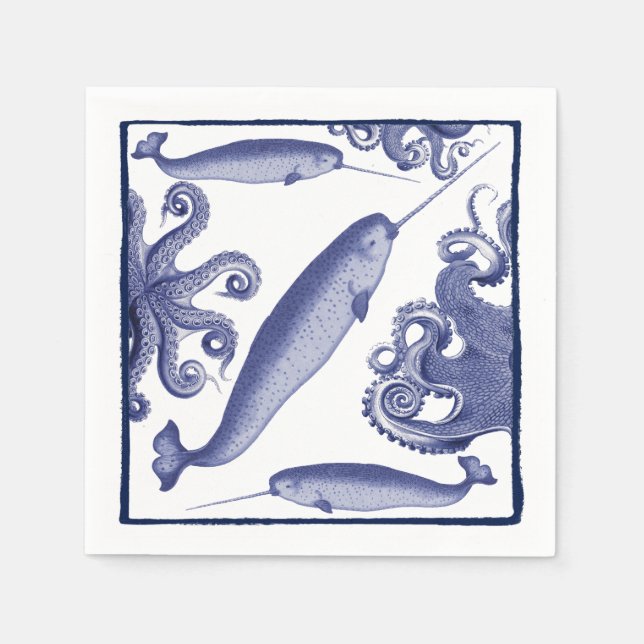 Papper napkin för kustnära indigo Sea Life Pappersservett (Framsidan)