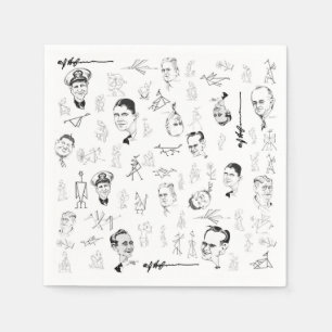 Papper napkin med Art Hofmann-grafik Pappersservett