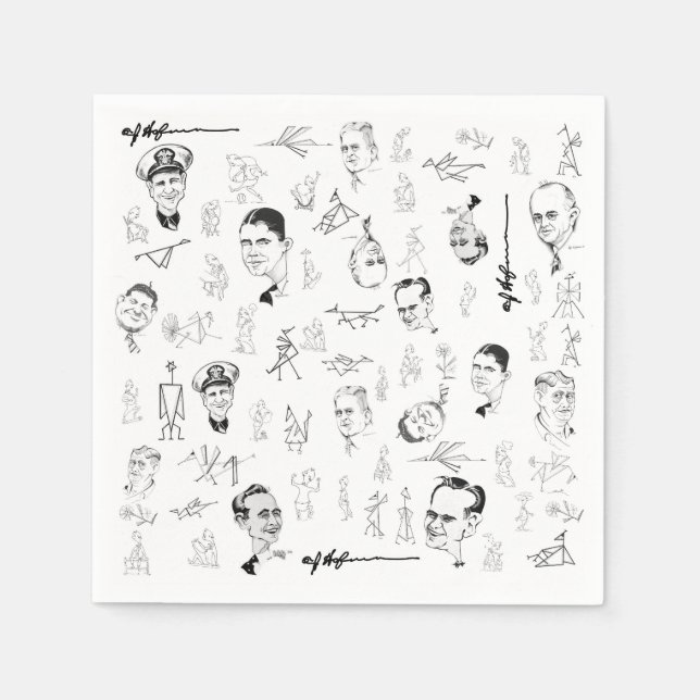 Papper napkin med Art Hofmann-grafik Pappersservett (Framsidan)
