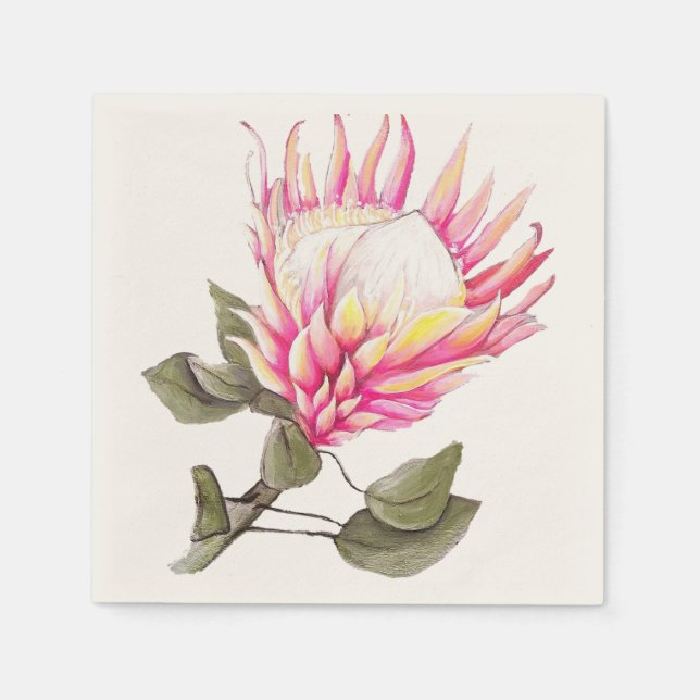 Papper napkin med Kung Protea Pappersservett (Framsidan)